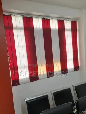 Red and White, Hospital Office Window Easy to Wipe Blinds