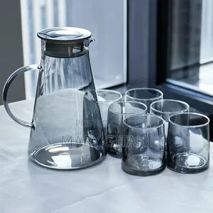 Elegant Smoked-Glass Water Set