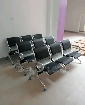Modern 3 Seater Leather Waiting Bench