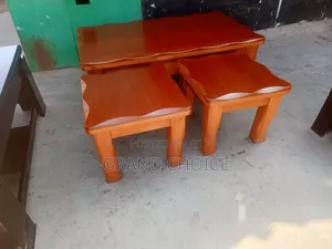 Quality Mahogany Coffee Table With Side Stool