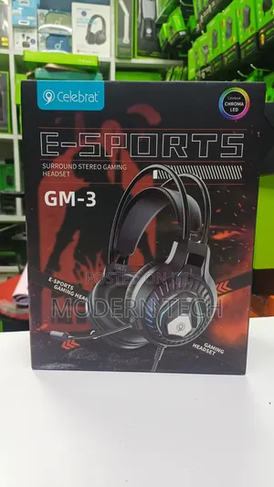Celebrat Gm-3 Led Gaming Headset With Mic – Stereo Wired Headphones