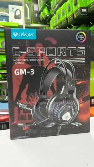 Celebrat Gm-3 Led Gaming Earphones – Deep Bass Wired Headset With Mic
