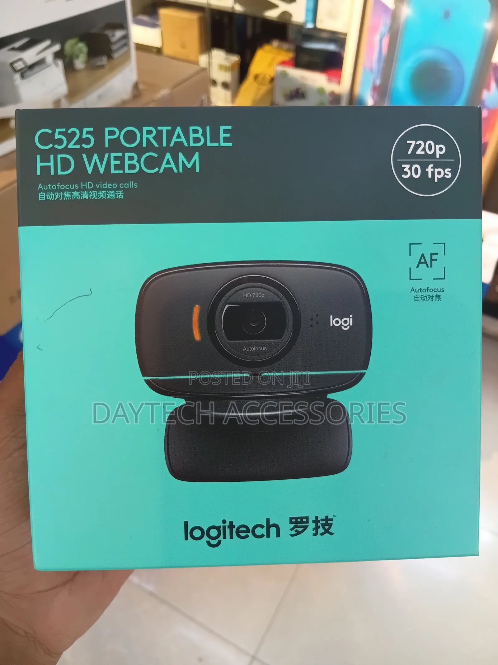 This Is a Logitech Hd Webcam C525 Black Fold-and-Go Design.
