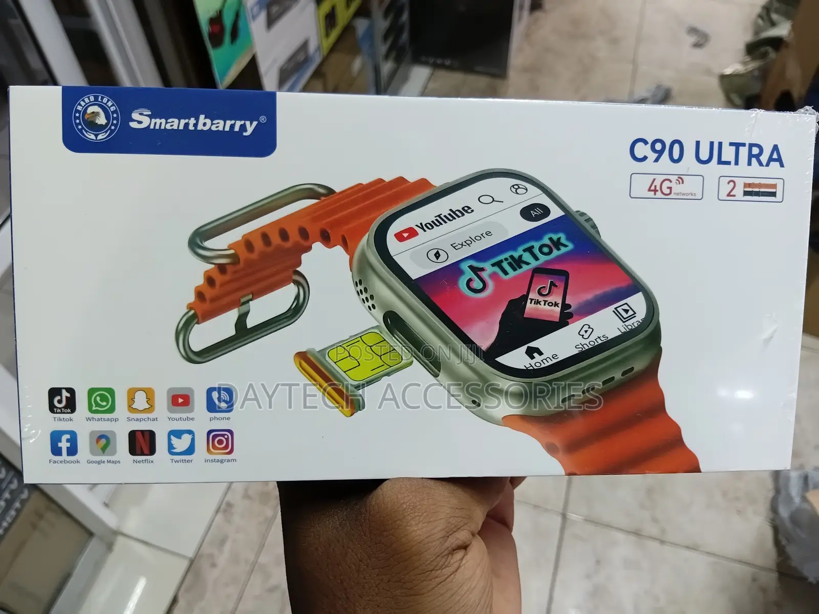 This Is a Smartberry C90 Ultra 4g Android Smartwatch.