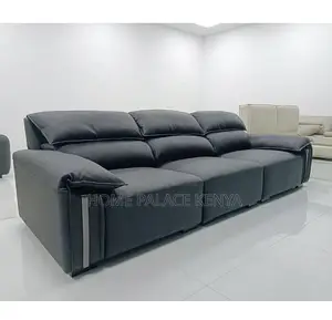 Leather Sofa: Gray Well Padded Lounge Couch