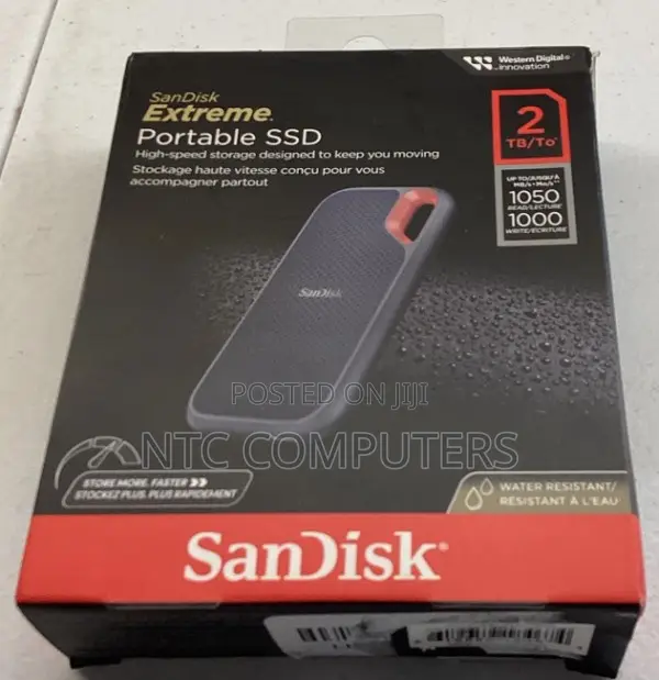 Sandisk Extreme 2tb Portable SSD- 1050mb/S Read ,1000mb/S Write Speeds