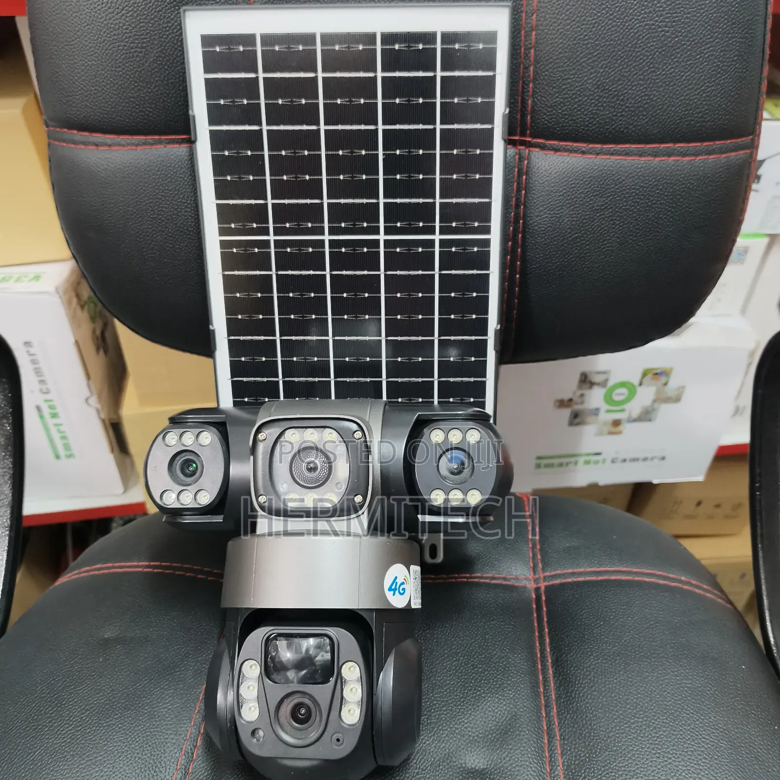 Home Security Surveillance Camera for Home Use 3-Lens Solar Powered