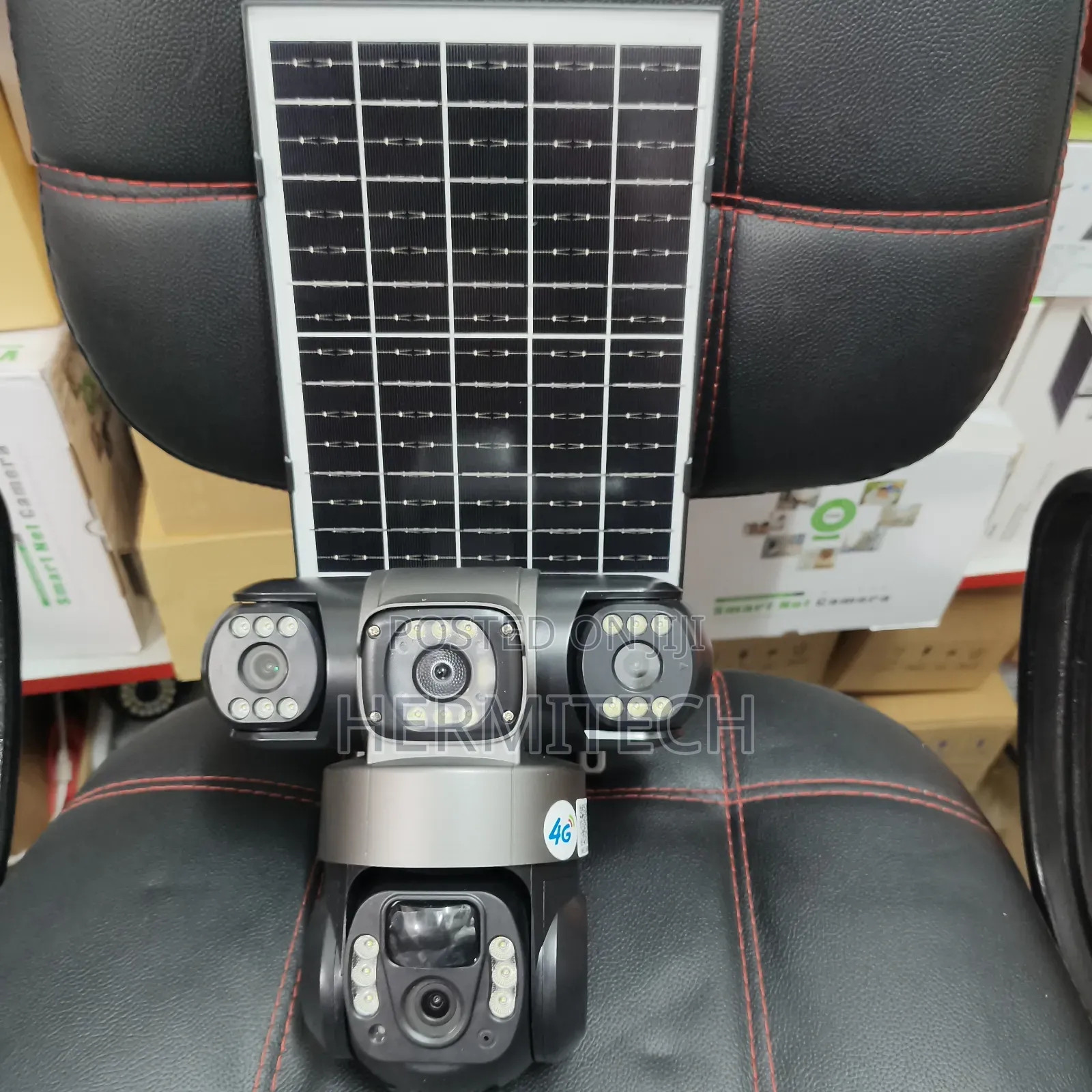 Home Security Surveillance Camera for Home Use 3-Lens Solar Powered