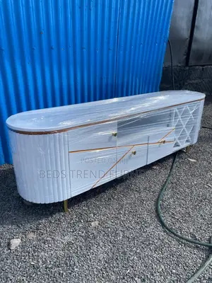Tv Stand White Rounded
