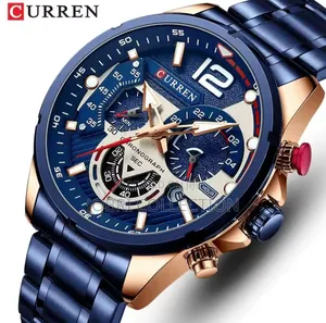Blue Face Curren Chronograph Gents Watch