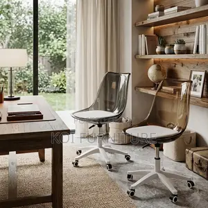 Dining Chairs; Clear Swivel Task Minimalist Dining Chair