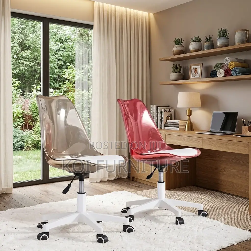 Dining Chairs; Clear Swivel Task Minimalist Dining Chair