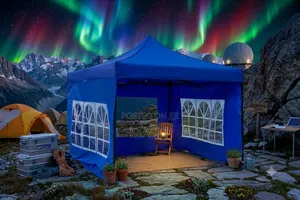Premium Blue 3x3m Pop-Up Gazebo Tent With Side Walls Windows