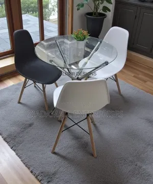 Dinning Table,Space-Saving 3-Person Glass Dining Table