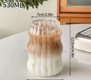 Ribbed Glass Tumblers 530ml