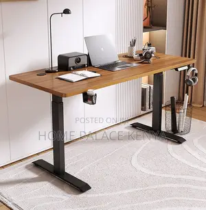 Study Table: Motorized Table With Headphones and Cupholder