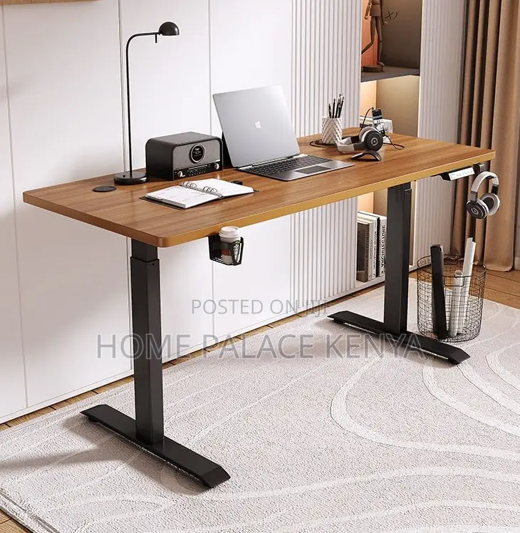Study Table: Motorized Table With Headphones and Cupholder