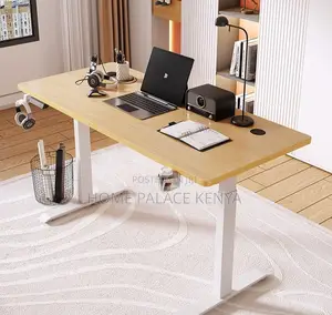 Study Table: Motorized Table With Headphones and Cupholder