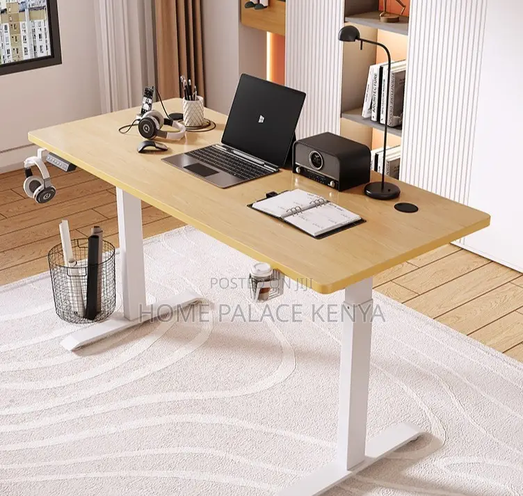 Study Table: Motorized Table With Headphones and Cupholder