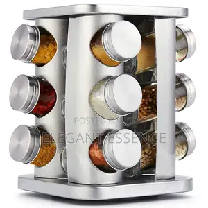 12pcs Glass Rotating Spice Rack