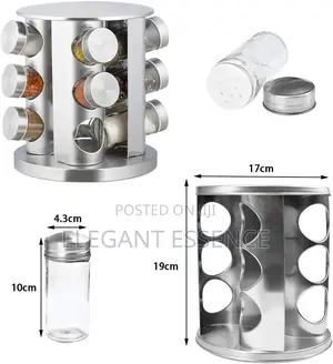 12pcs Glass Rotating Spice Rack