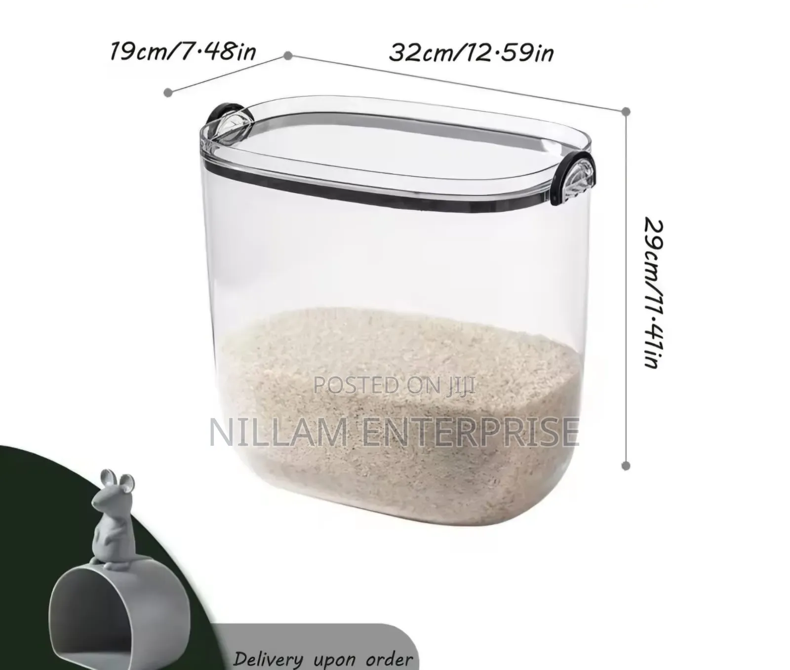 Acrylic Rice/Cereal Airtight Storage Containers.