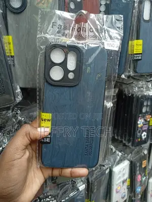 Oppo Reno 14 Wood-Grain Textured Finish in Navy Blue Cover