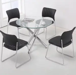 Round Nordic Glass Dining Table