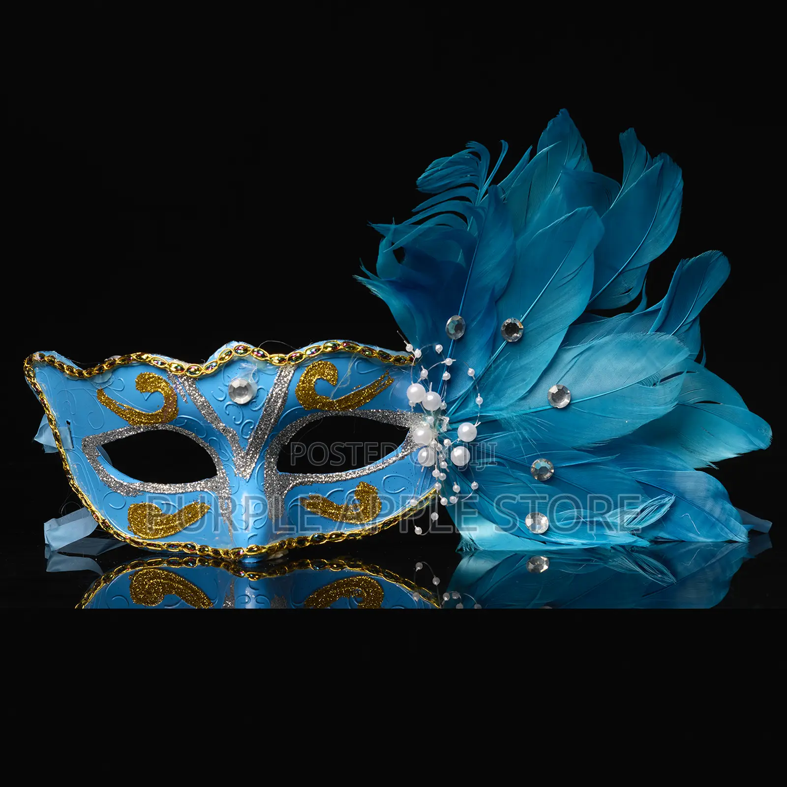 Peacock Mask Gol/Blue-003