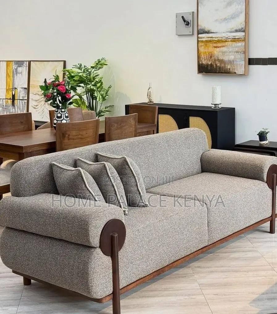 Home Sofa; 3 Person Modular Fabric Lounge Sofa