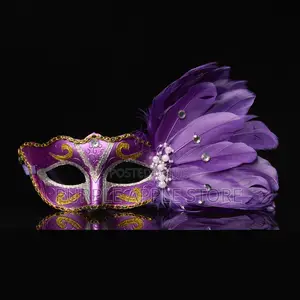 Peacock Mask Purple/Gold -002