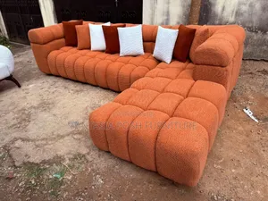 Orange L Shape Bubble Sofa 7 -Seater