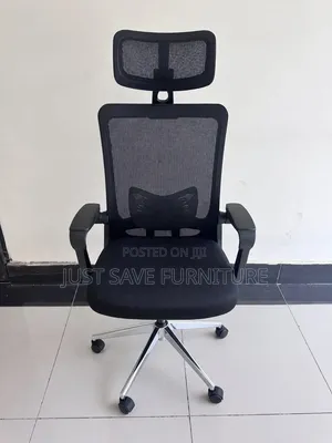 Executive Ergonomic Mesh Office Chair With Headrest – Black
