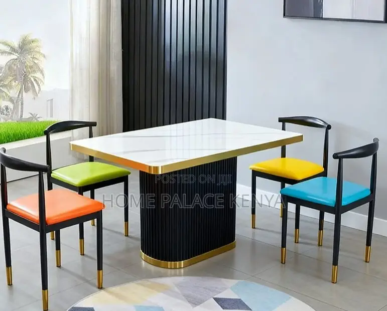 Dining Table: 6 Seater Porcelain Stone Dining Table
