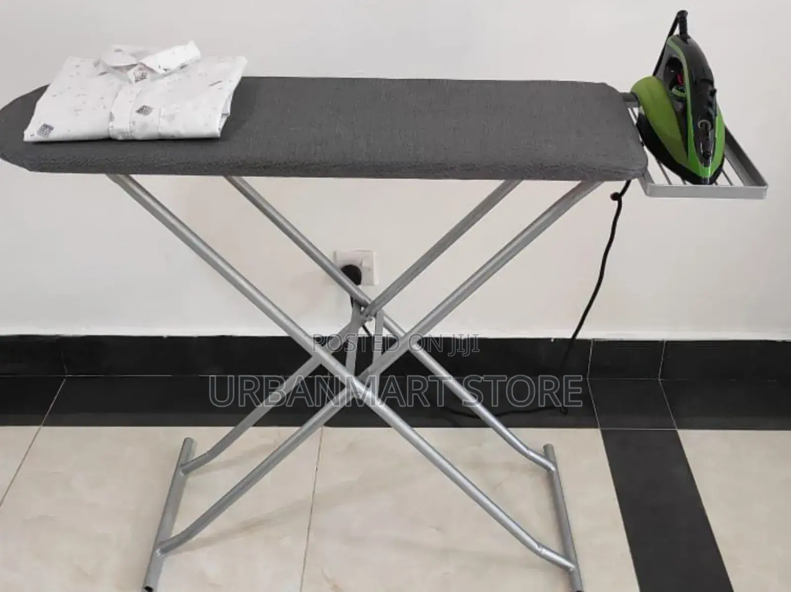 Metallic Ironing Board With Smooth Surface Compact Design