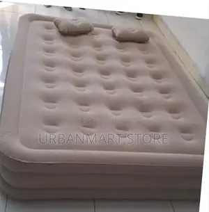 5x6 Inflatable Air Mattress With 2 Pillows – Beige/Brown