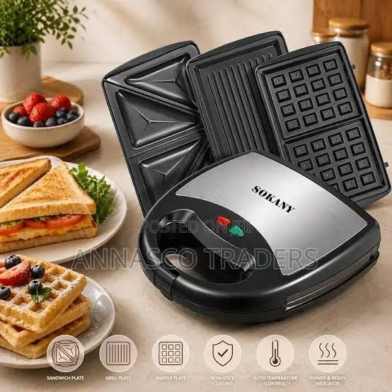 Sokany 3-in-1 Sandwich Maker (Model Kj-302)