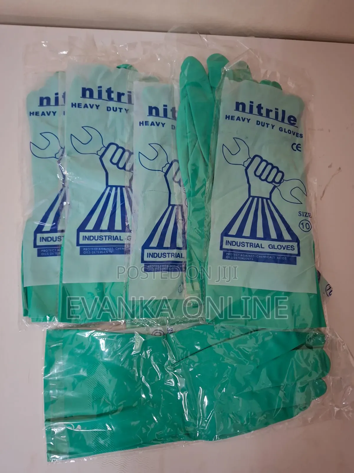 Blue Heavy Duty Nitrile Gloves - Size 10
