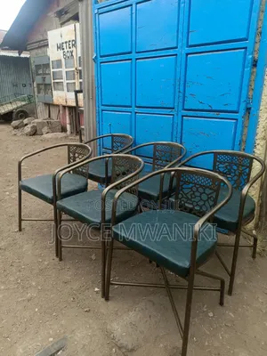 Powder Coated Restaurant Chairs With Jungle Green Cushion., 