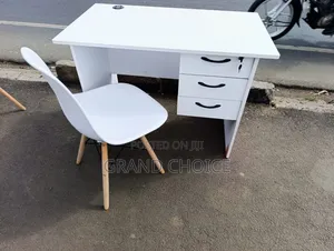 White Office Desk With Eames Chairs