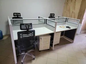 Executive Office Table Set 4- Way Workstations and Chairs
