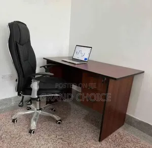 1.2m Darkbrown Desk With Leather Chair
