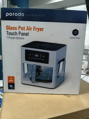 Porodo Lifestyle 5l Glass Pot Air Fryer – White