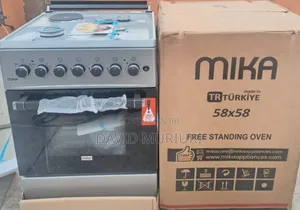 Silver Mika Standing Cooker 58 X 58 3 Gas + 1electric + Electric Oven