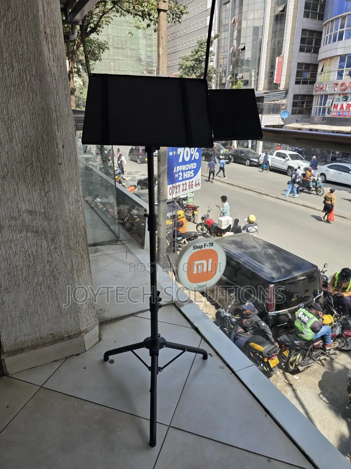 Wheeled Laptop Stand, Foldable Portable With Phone Holding Device.