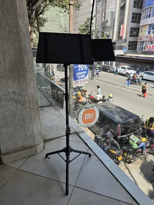 Wheeled Laptop Stand, Foldable Portable With Phone Holding Device.