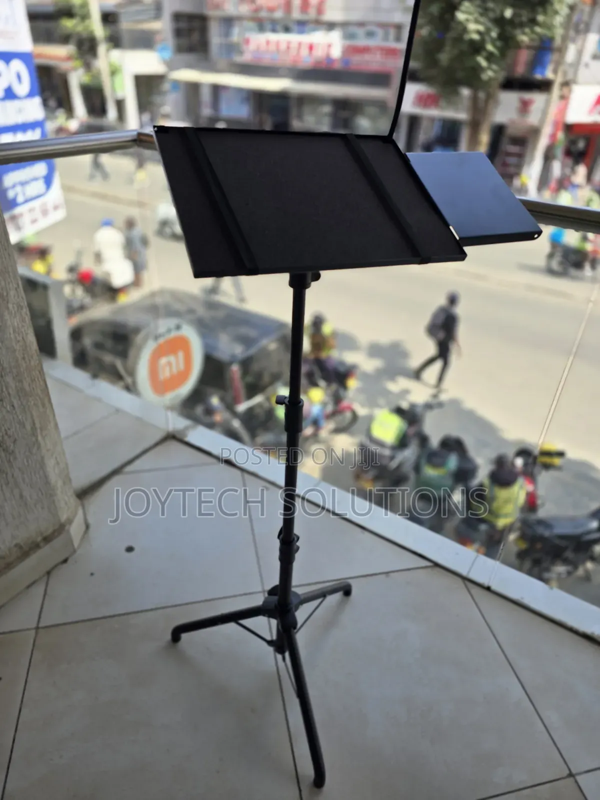 Wheeled Laptop Stand, Foldable Portable With Phone Holding Device.