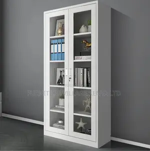 2-Door Glass Made Office Cabinet