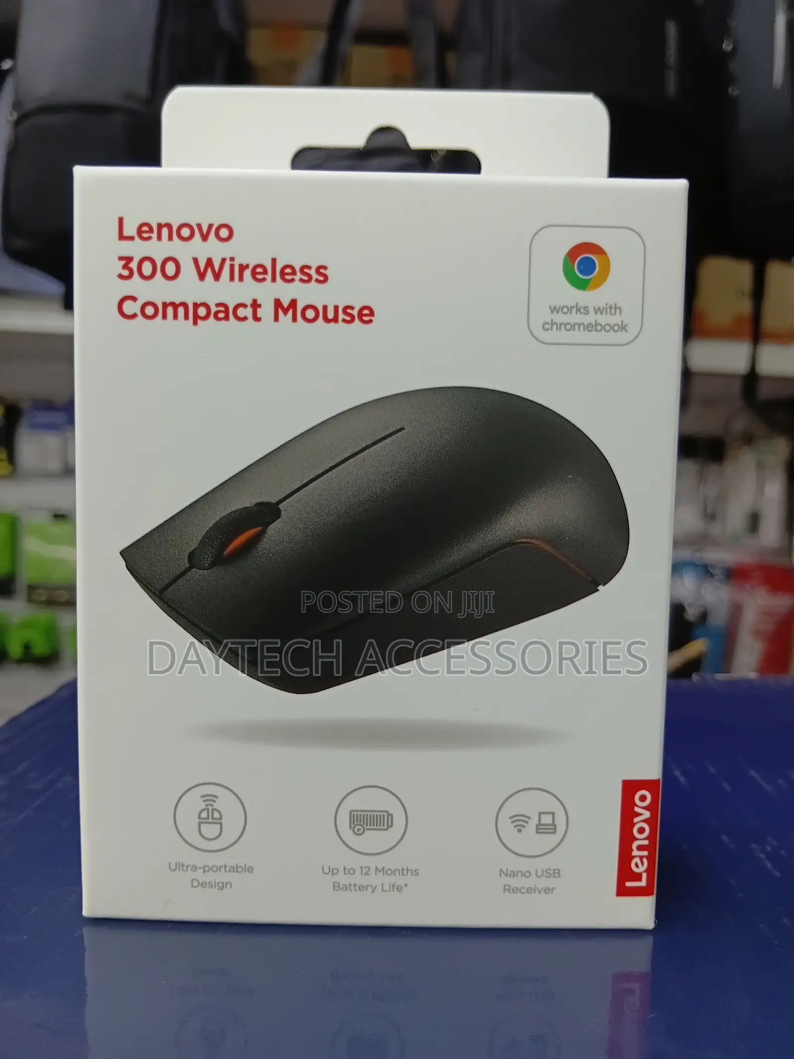 Lenovo 300 Wireless Compact Mouse 2.4ghz Usb Receiver for Connectivity