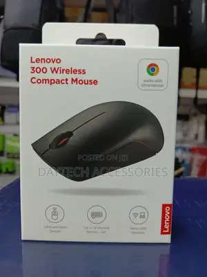 Lenovo 300 Wireless Compact Mouse 2.4ghz Usb Receiver for Connectivity